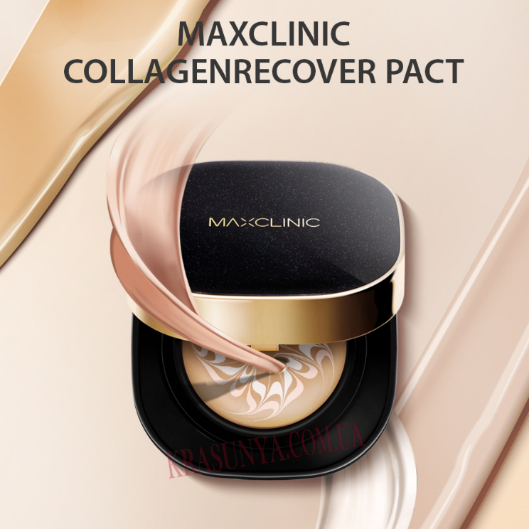 Компактний тональний крем Collagen Recover Pact Maxclinic, тон 23 натурально бежевий